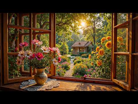 floral cottage morning 🌸 pure nature sounds for reading & calm days | garden ambience