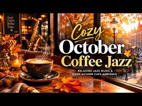Cozy October Coffee Jazz ☕ Relaxing Jazz Music & Warm Autumn Cafe Ambience