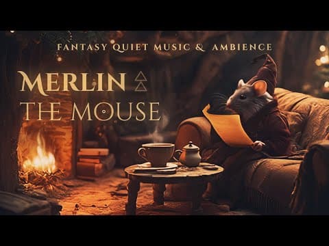 🌲 Fantasy Winter Ambience & Cozy Music • Reading by the Fireplace With Merlin the Wizard Mouse