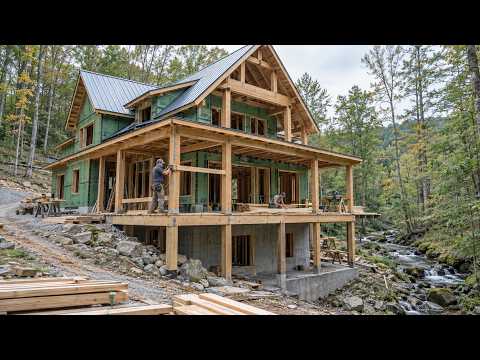 Father and Son Build an Incredible Off-Grid Timber Home Beside a Mountain Creek | 120 Days
