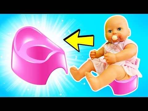 Potty training with the baby born doll. Pretend to play with the Baby doll & changing diaper.