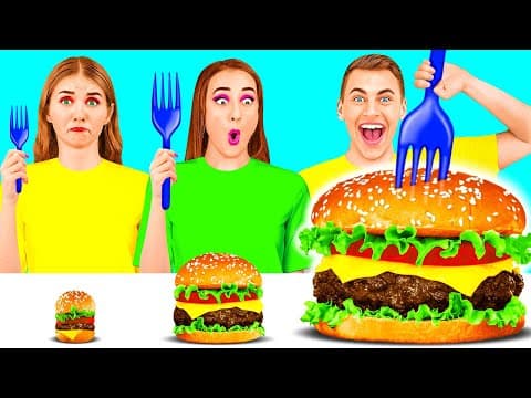 Tantangan Plat Besar, Sedang, dan Kecil | Hack dan Gadget Rahasia Mudah Best Funny Challenges