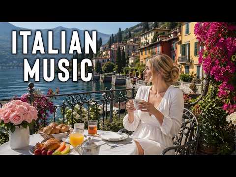 Italian Vibes 🎶 Mediterranean Music  Amalfi Coast & Lake Como  Relaxing Morning in Italy 4K