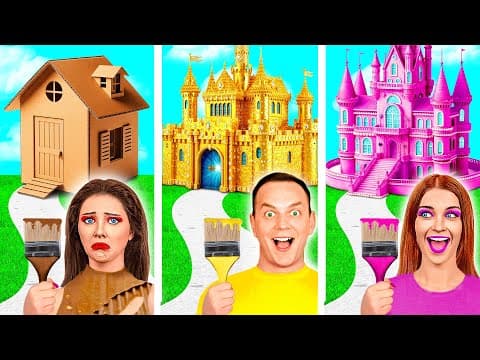 One Colored House Rich vs Broke vs Giga Rich | Funny Situations and Fails Crazy DO