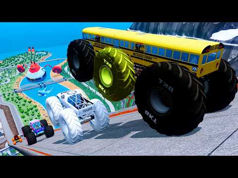 Epic High Speed monster trucks jumps crashes & stunts #182 | BeamNG Drive