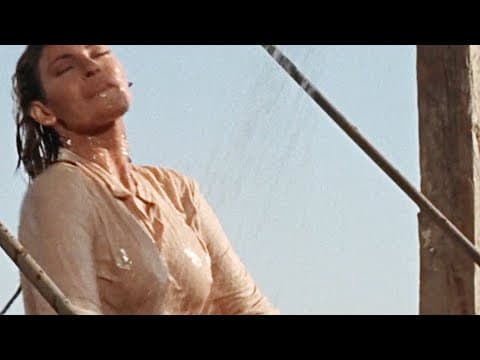 Raquel Welch taking an outdoor shower in 100 Rifles #raquelwelch #western