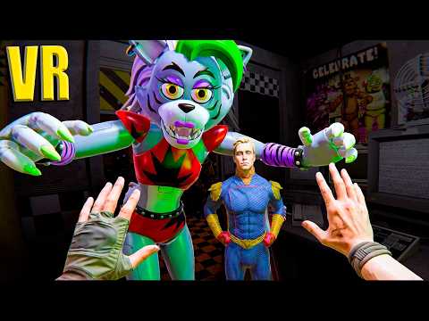 VR Giga Roxy & Homelander Defend Guard from Animatronics at Pizzeria | BONELAB FNAF COOP