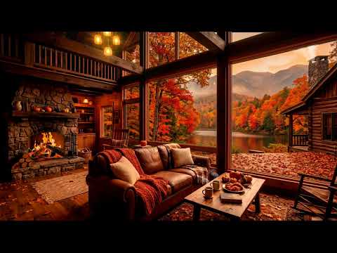 Serene Autumn Jazz by a Lakeside Café 🍂 Warm Piano Ambience for Gentle Focus & Relaxation