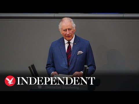 King Charles switches between fluent German and English as he delivers historic address
