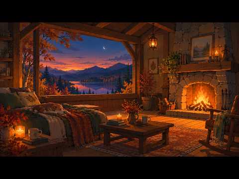 A Cozy Cabin on an Autumn Evening | Medieval Fantasy Ambience &amp; Relaxing Music