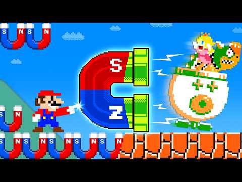 Super Mario Bros. But Everything Mario Touches Turns Into Magnets!