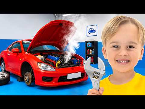 Mike Opens a Car Repair Shop and Helps Friends with Toy Cars