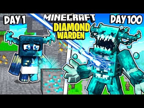 I Survived 100 Days as a DIAMOND WARDEN in Minecraft