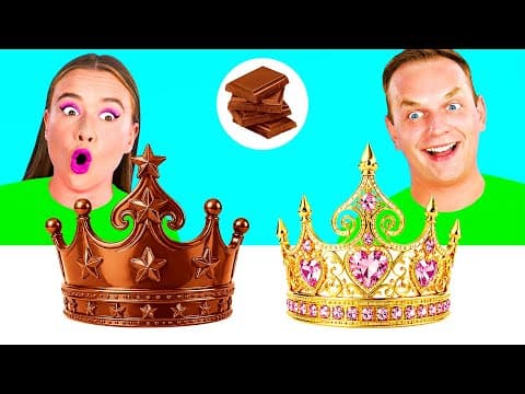 Real Food vs Chocolate Food Challenge | Cool Food Tricks by BaRaDa Gold Challenge