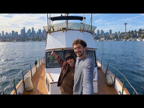 Living on an Abandoned Yacht in Seattle for (almost) Free! | Off-Grid Conversion + Boat Restoration