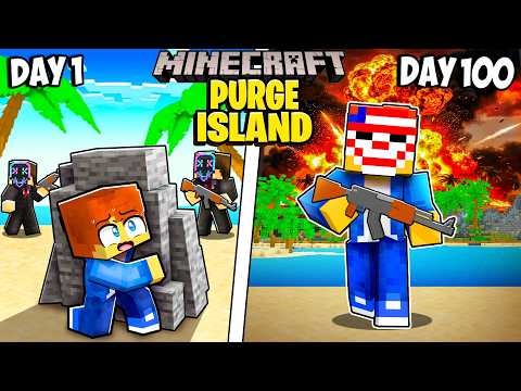 I Survived 100 Days on PURGE ISLAND in Minecraft!