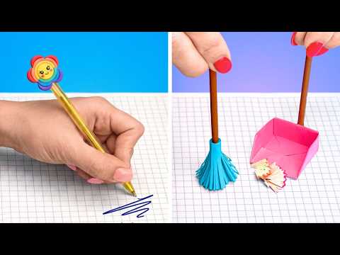 🌈 MINI RAINBOW SCHOOL SUPPLIES 🎨 Cute & Easy School Crafts