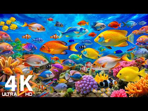 Animals of the Ocean 4K - Colorful Sea Life Video 🐠 Beautiful Fish Swimming & Deep Sleep Music #12