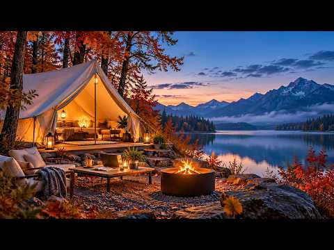 Autumn Lakeside Campfire 🍂 2 Hours of Cozy Piano for Focus, Reading &amp; Relaxation