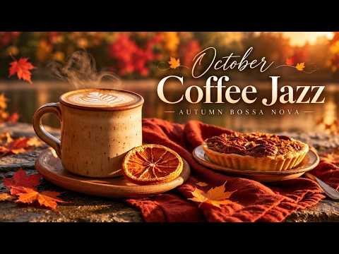 October Coffee Jazz By The Lakeside ☕ - Acoustic Jazz & Soft Autumn Bossa Nova To Relax 🍂