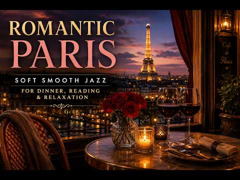 Romantic Evening in Paris 🌙 Soft Smooth Jazz for Dinner, Reading & Relaxation
