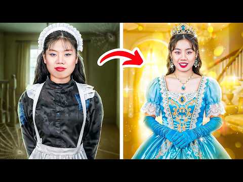 Poor Baby Doll Wants To Be A Princess! Real Life Cinderella Story!