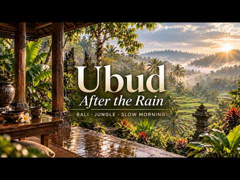 Morning in Ubud | Rain-Washed Jungle, Rice Fields &amp; Deep Calm | 1 Hour