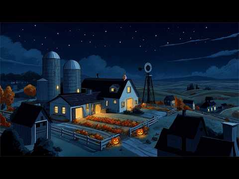 a peaceful 1940s autumn night on a pumpkin farm 🎃oldies playing in another room | soft vintage music