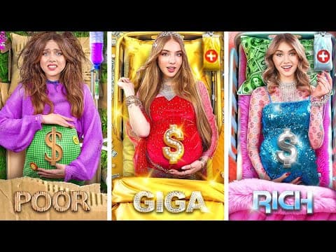 Богатая VS Бедная VS Гига Богатая Беременная || Я Стала Лучшей Мамой в Мире