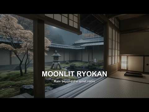Moonlit Ryokan Rain Garden | 3 Hours of Soft Piano & Japanese Autumn Ambience