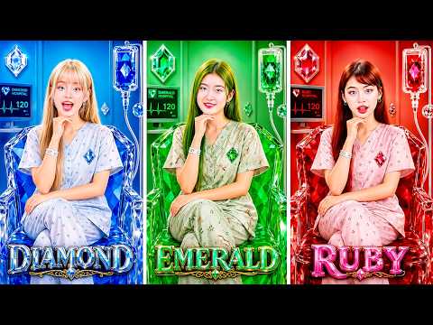 Broke Emerald VS Rich Ruby VS Giga Rich Diamond Room Makeover In The Hospital!