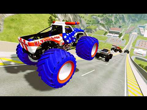 Epic High Speed monster trucks jumps  crashes #49| BeamNG Drive / @VehiclesMonsterCar