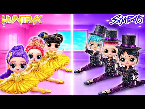 K-Pop Demon Hunters Ballet Glow Up Contest! Huntrix vs Saja Boys DIY for Dolls