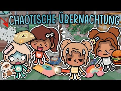 CHAOTIC SLEEPOVER WITH EMMA AND NELLY 😱👻 | AESTHETIC STORY | TOCA BOCA STORY GERMAN