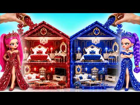 We Build Amazing Doll House Ruby Vs Sapphire | DIY Doll House Challenge
