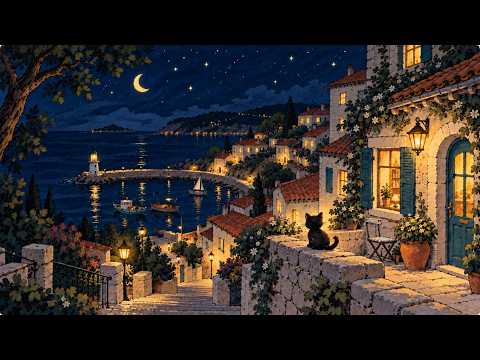 a cozy 1940s night in a moonlit harbor town 🌙 | soft vintage oldies jazz | relax & sleep