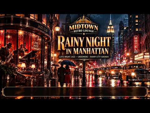Rainy Night in Manhattan 🌧️ | Late-Night Jazz, Crooners & Vintage City Sounds