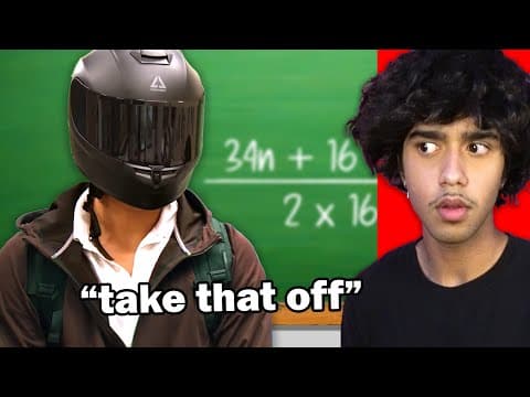 Handsome Boy Wears HELMET to AVOID GIRLS at School