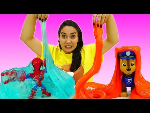 ​@KinderLernAbenteuer Valerias Spielzeug Kindergarten. Die Spielzeuge spielen mit Slime.