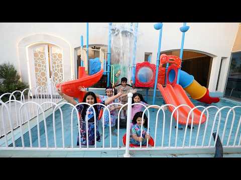 Water Park Challenge with Laila, Hoor, Mimi, and Elias!! Laila