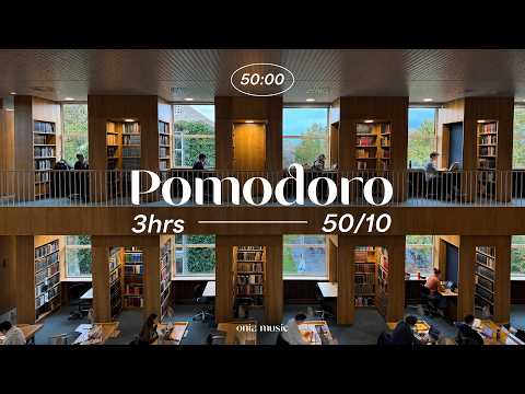 50/10 Library Lo-fi Pomodoro 📝 50 Min Study + 10 Min Break | Study With Me 📖
