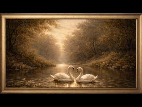 4K TV Frame Art: Romantic Swan Lake Sunset | 3 Hours Samsung Frame Art