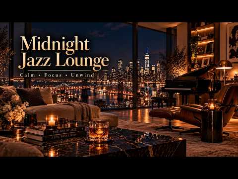 Relaxing Late Night Jazz ☕ Luxury NYC Penthouse Piano Jazz for Work, Study & Deep Focus