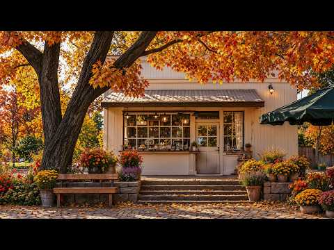 Serene Fall Morning Jazz - Smooth Coffee Jazz with Colorful Flowers for Focus & Relaxation
