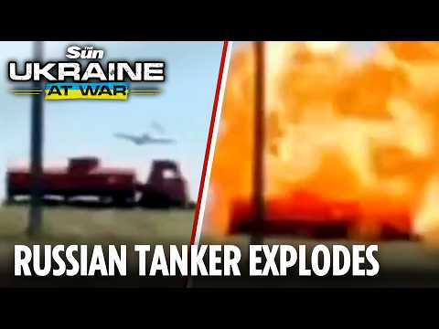 Moment Russian oil tanker explodes into flames as Ukraine targets Putin's oil supply