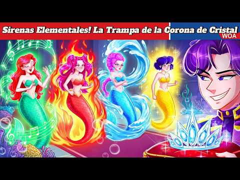 The Elemental Mermaids!🧜 The Crystal Crown Trap 🔥💧 #fairytales