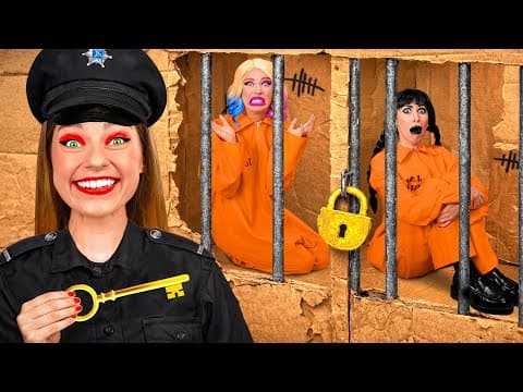 Box Fort Prison Escape with Wednesday Addams