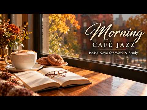 Cozy Morning Café Jazz ☕ Soft Bossa Nova for Reading, Work & Study | New York Café Window