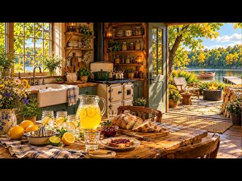A Sunny Country Kitchen by the Lake 🍋🌿 Lemonade, Fresh Bread & Relaxing Music