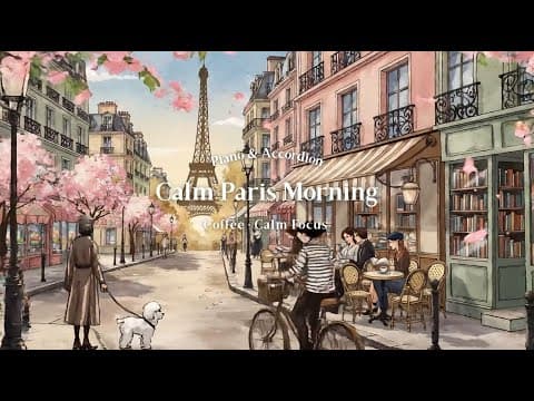 Calm Paris Morning ☕ Piano & Accordion Café Music for Study & Focus |  Peaceful Relaxing French BGM